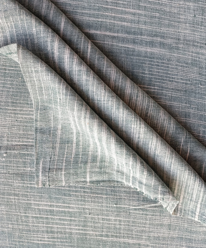 2.5m Green white handspun handloom cotton kurta material