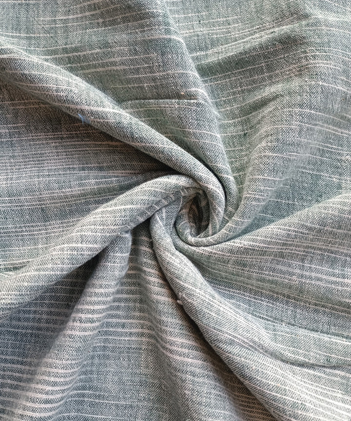 2.5m Green white handspun handloom cotton kurta material