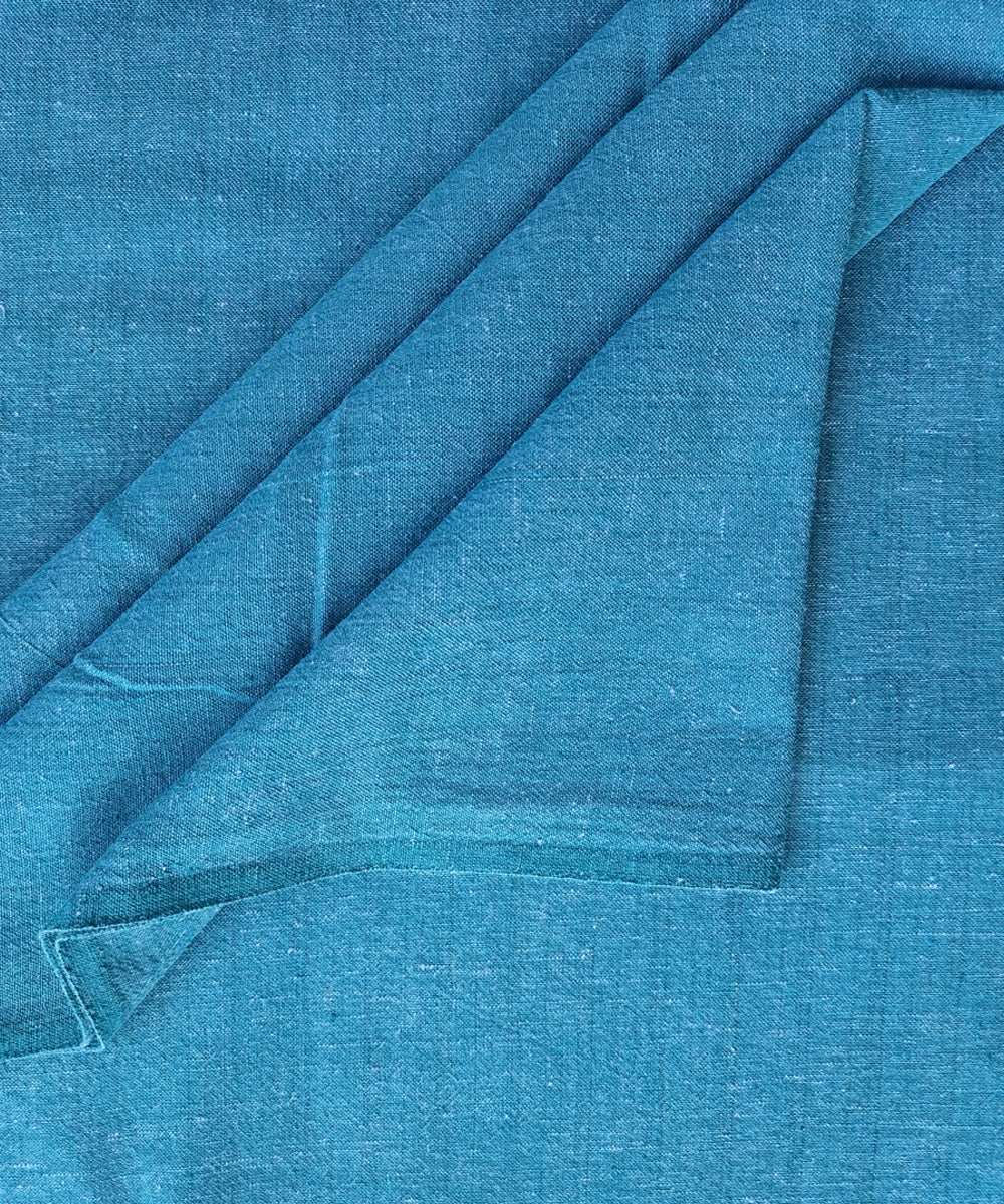 2.5 m Blue handspun handloom cotton kurta material