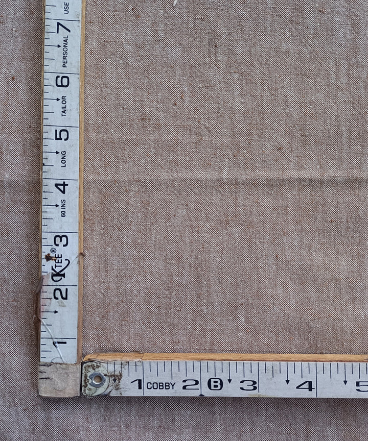 2.5m Brown white handspun handloom cotton kurta material
