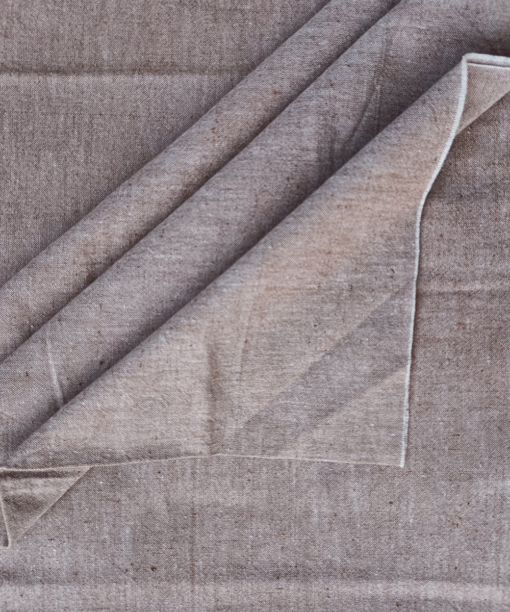 2.5m Brown white handspun handloom cotton kurta material