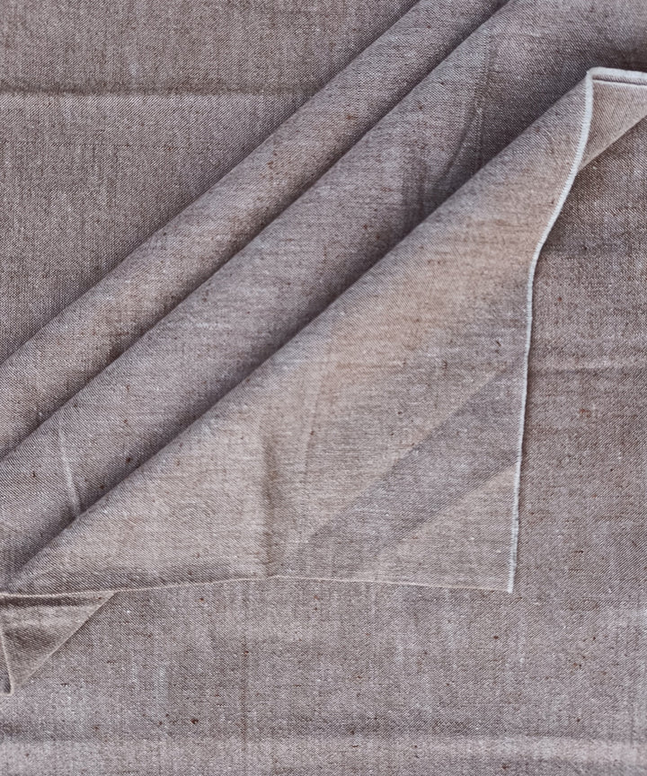 2.5m Brown white handspun handloom cotton kurta material