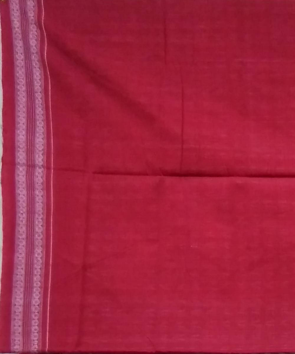 Light pink red handwoven cotton sambalpuri saree