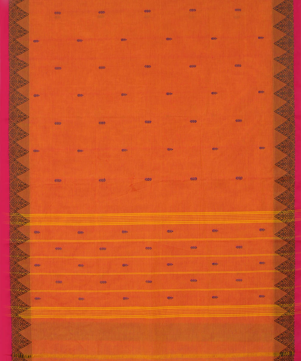 Orange handwoven cotton venkatagiri saree