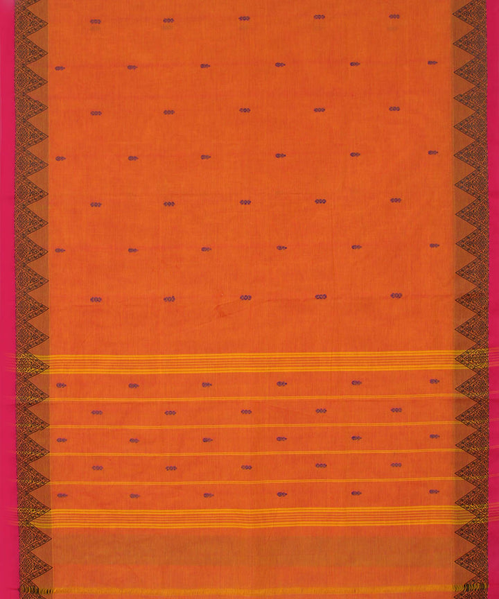 Orange handwoven cotton venkatagiri saree