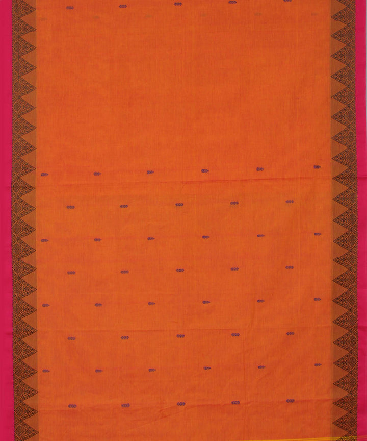 Orange handwoven cotton venkatagiri saree