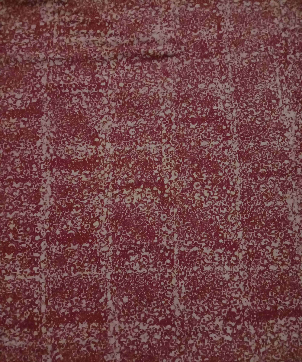 Red cream natural dye ajrakh print handspun handloom cotton fabric (2.5m per qty)