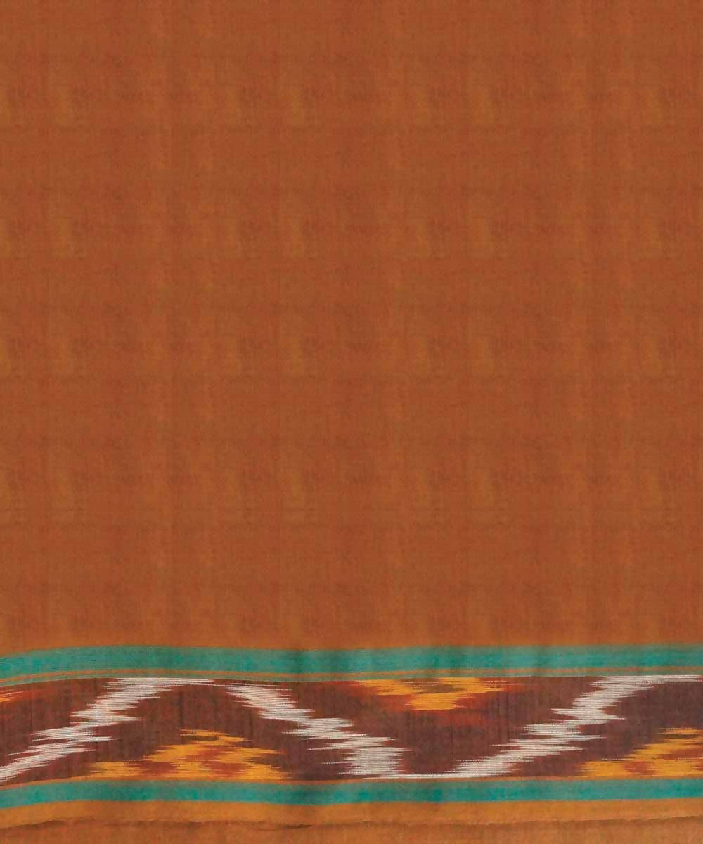 Coconut brown handwoven madurai cotton tie dye saree