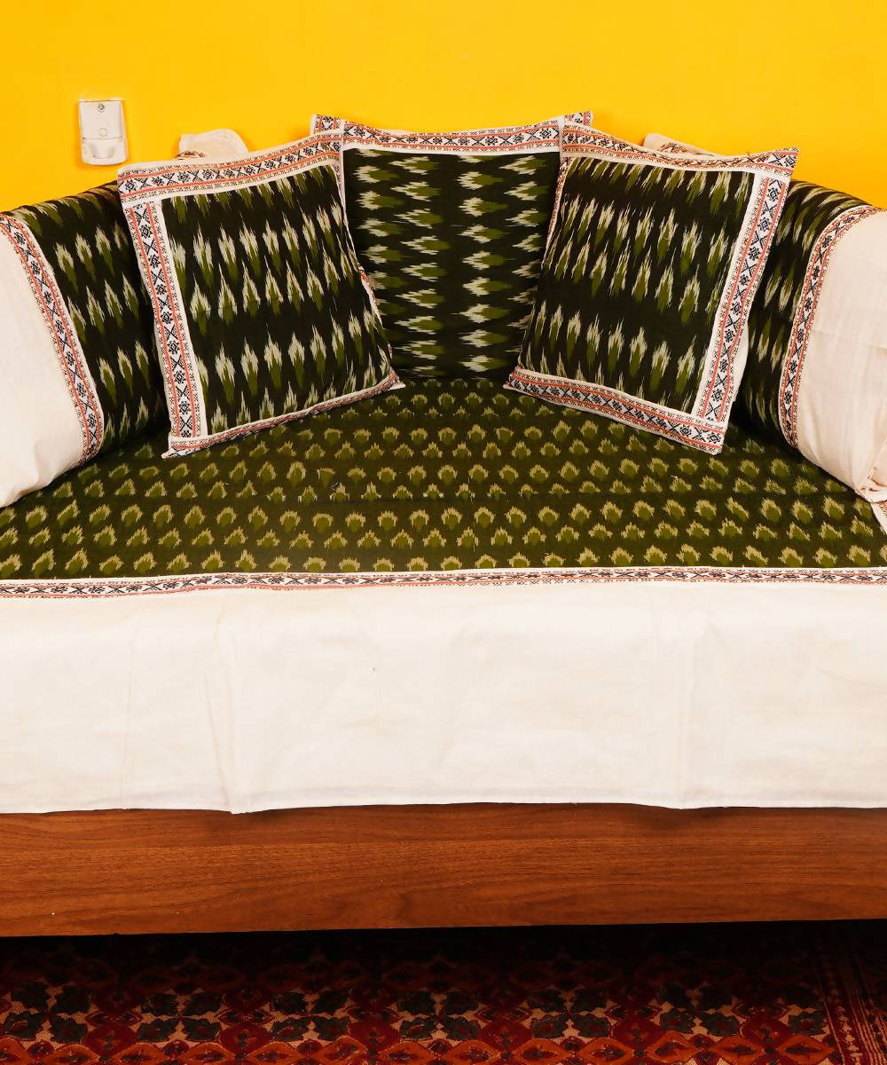 Green Handloom Ikkat Diwan set