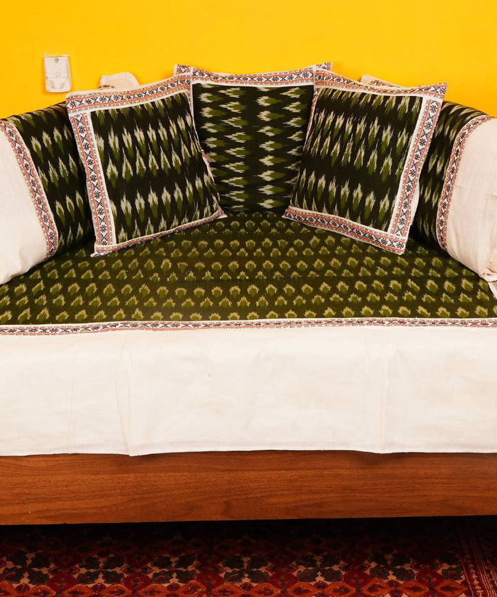 Green Handloom Ikkat Diwan set