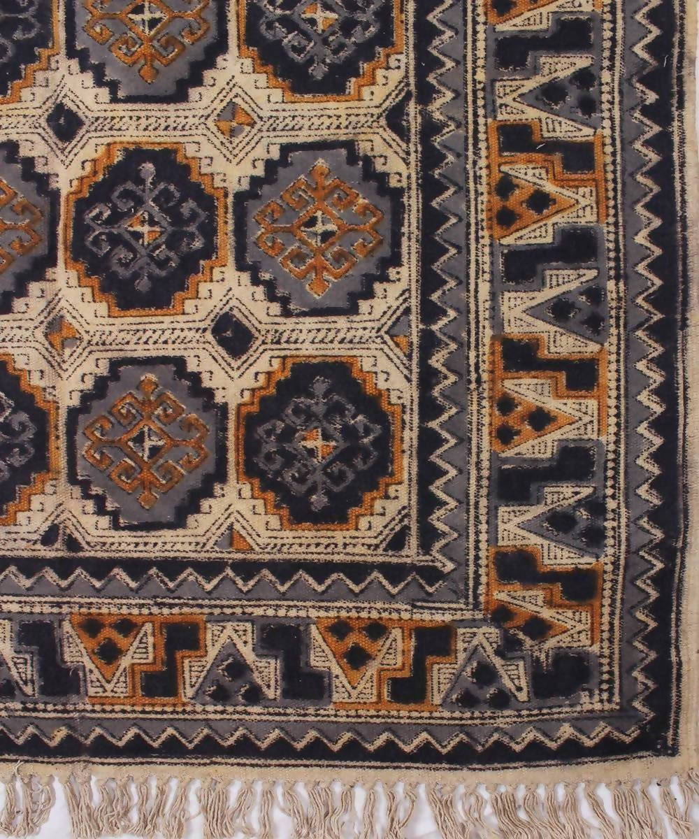 Kalamkari Cotton Durrie in Geometric Motifs