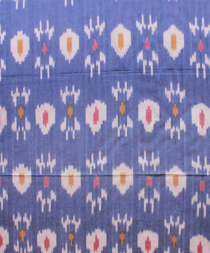 Sky Blue Handloom Ikkat Cotton Bedsheet