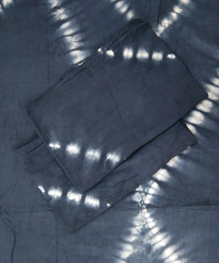 Blue hand crafted tie dye cotton double bedsheet