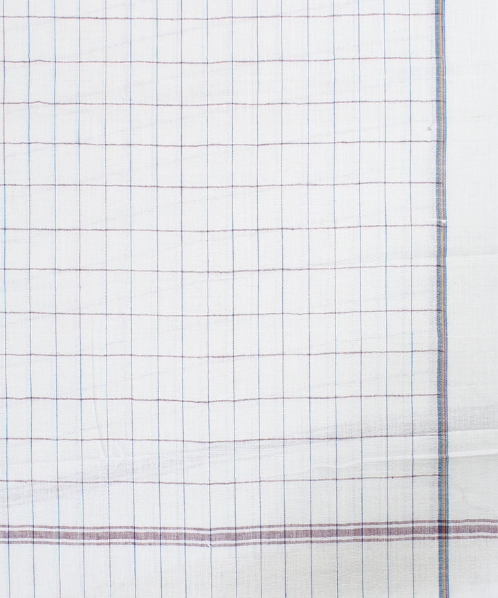 Multicolor Checks White Handloom Cotton Towel