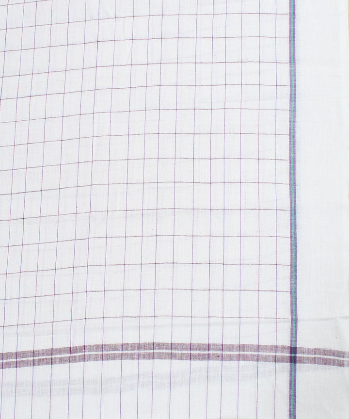 White Multicolor Checks Handloom Cotton Towel
