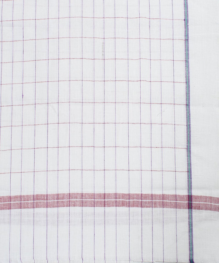 Multicolor Checks White Cotton Handloom Towel