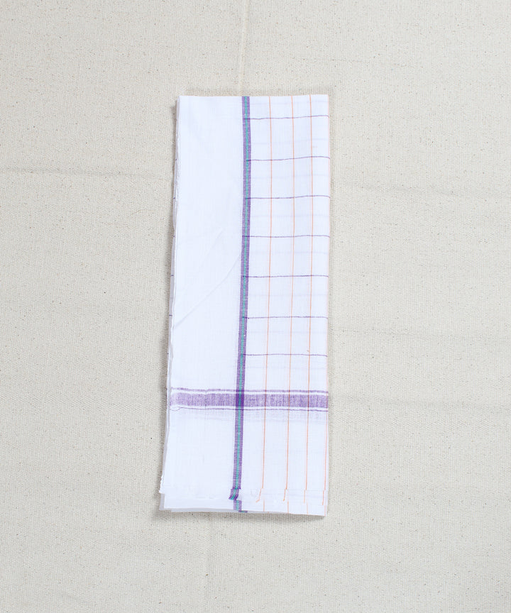Handloom Multicolor Checks White Cotton Towel