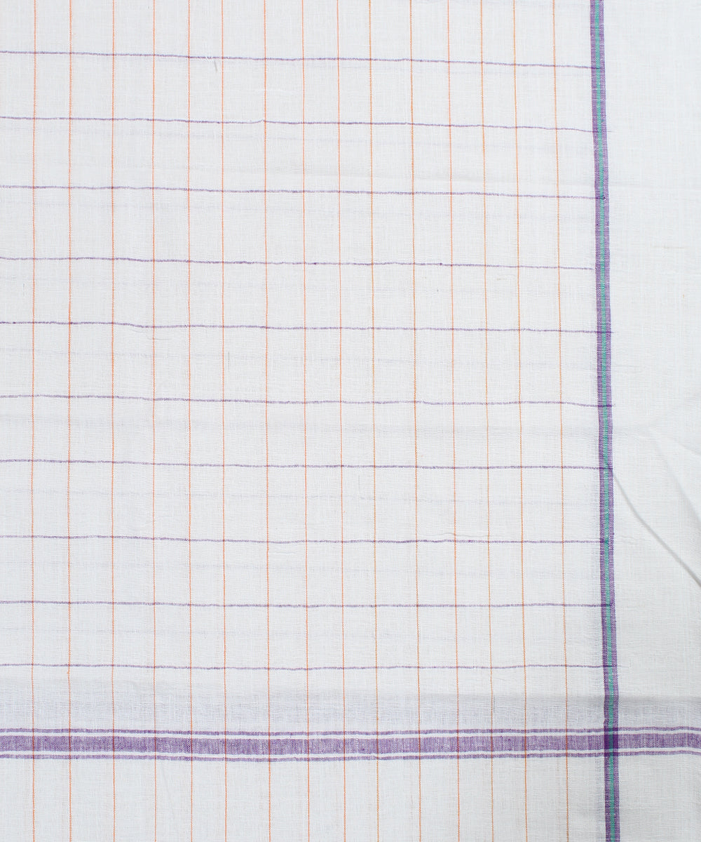 Handloom Multicolor Checks White Cotton Towel