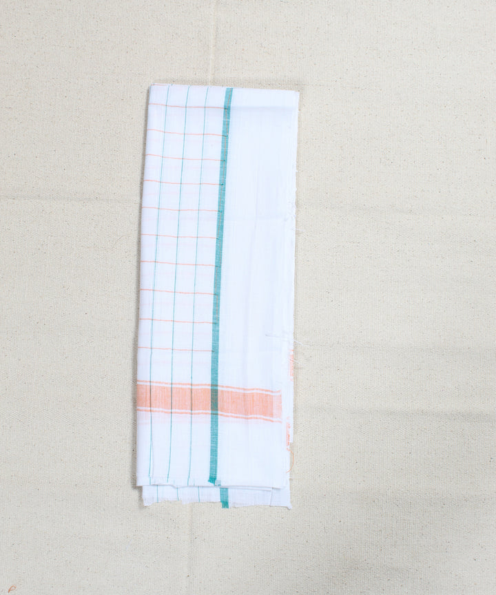 Handloom White Multicolor Checks Cotton Towel