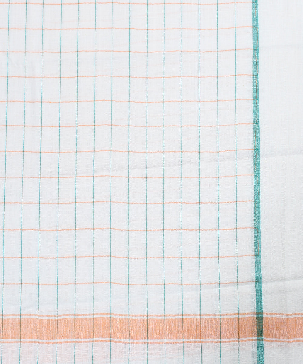 Handloom White Multicolor Checks Cotton Towel
