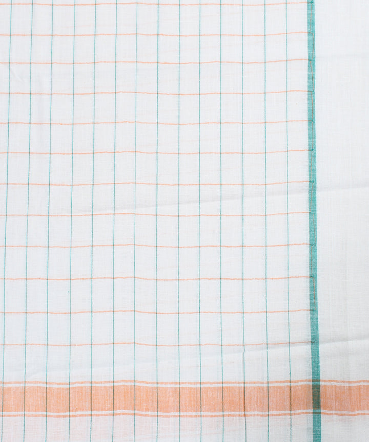 Handloom White Multicolor Checks Cotton Towel