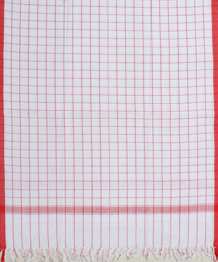 White with Red Checks Handwoven Cotton Towel
