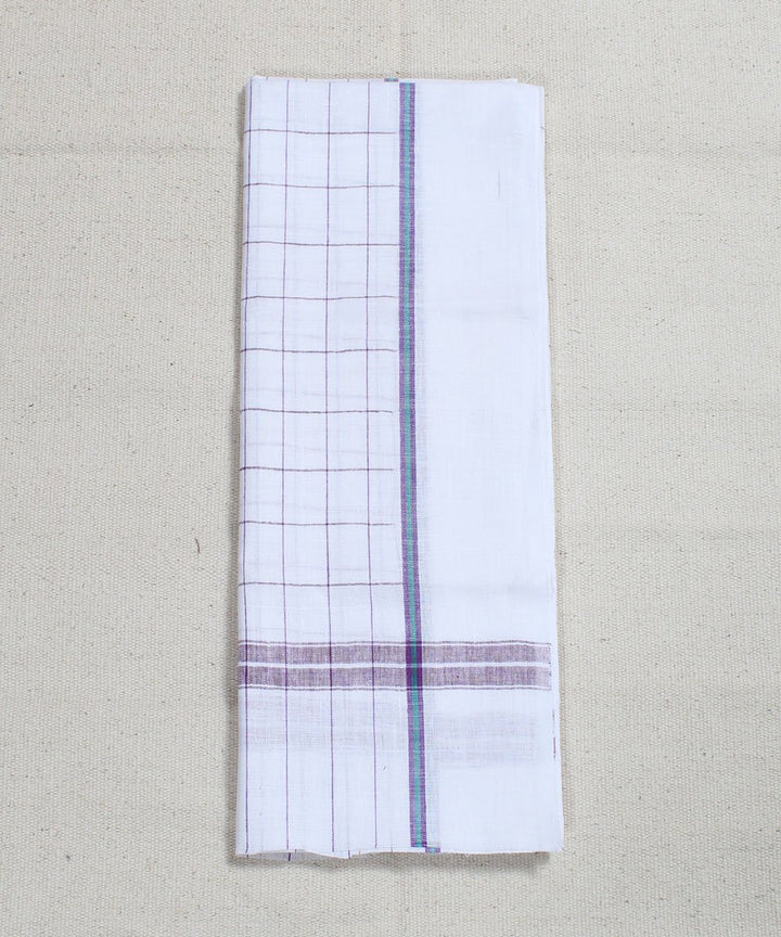 White Checks Handwoven Cotton Towel
