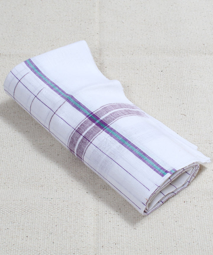 White Checks Handwoven Cotton Towel