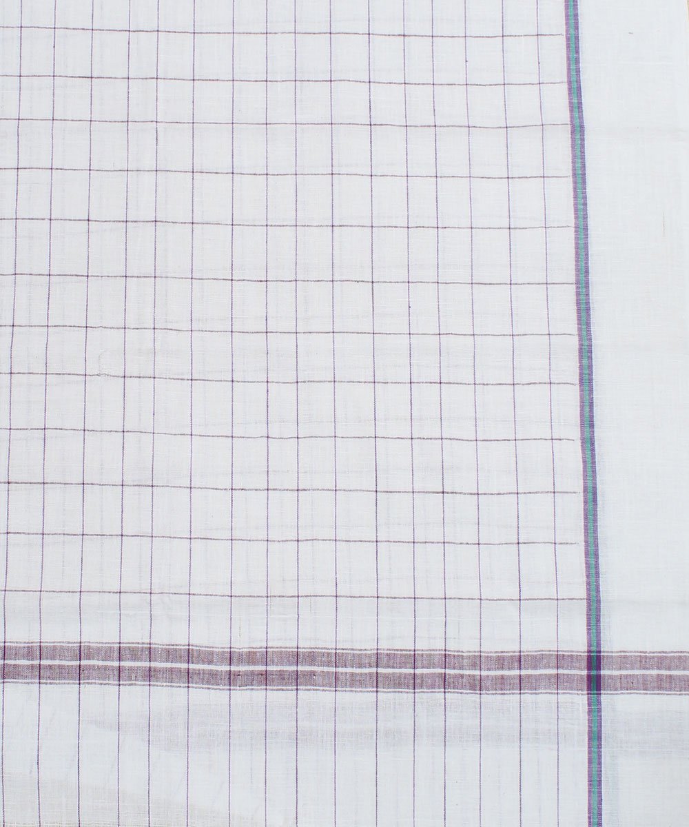 White Checks Handwoven Cotton Towel