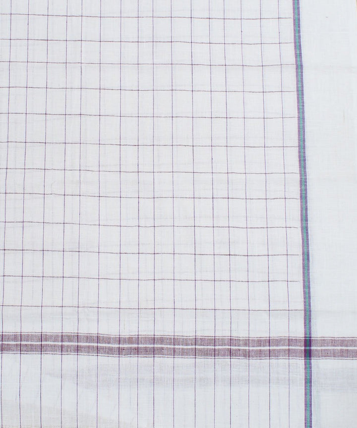 White Checks Handwoven Cotton Towel