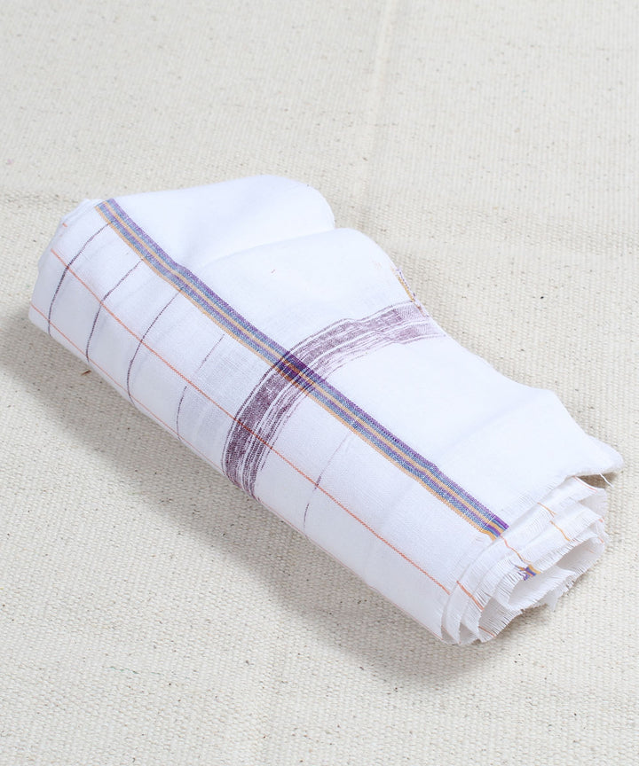 White with Brown Checks Handloom Cotton Towel