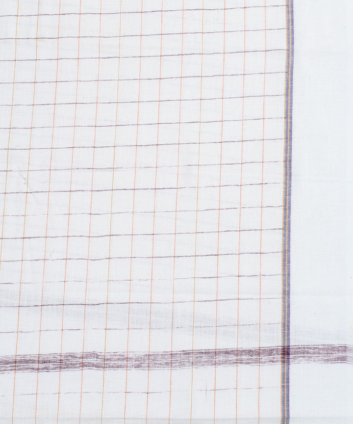 White with Brown Checks Handloom Cotton Towel