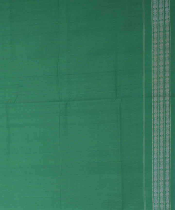 Blue green handwoven cotton ikat sambalpuri saree