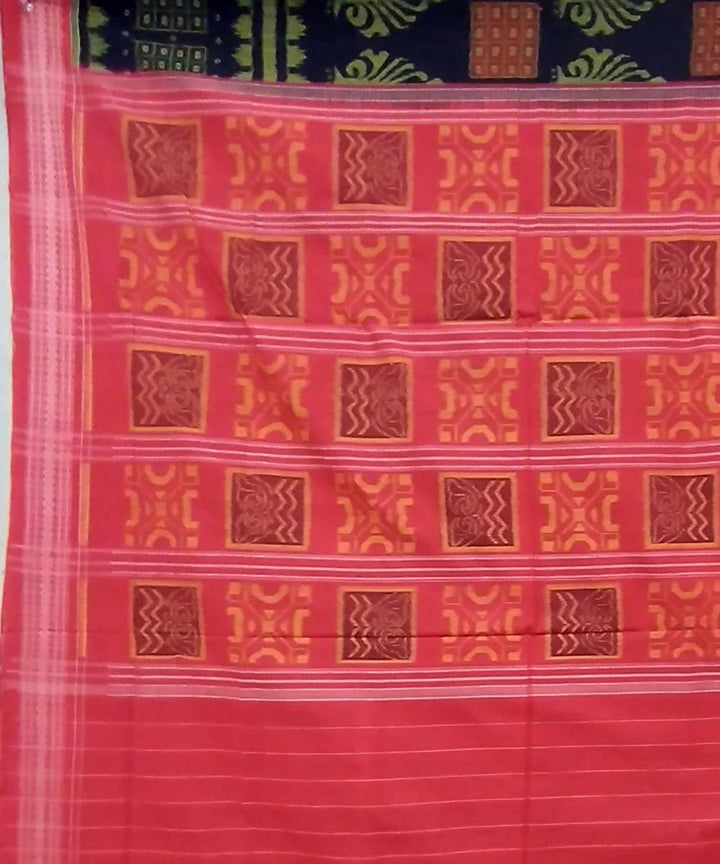 Black multicolor cotton handloom sambalpuri saree