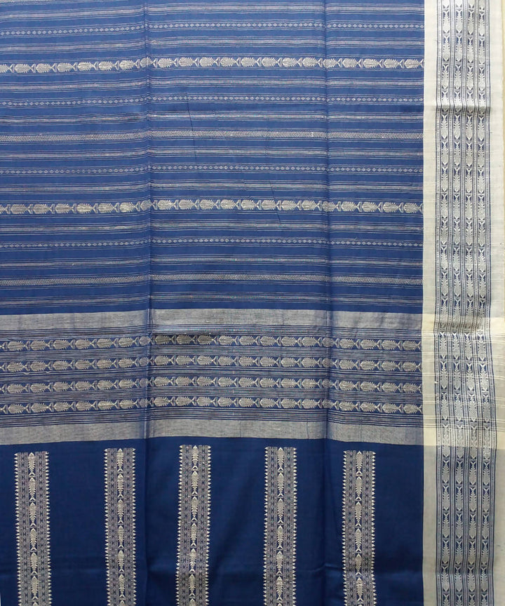 Bengal handspun handloom cotton navy saree