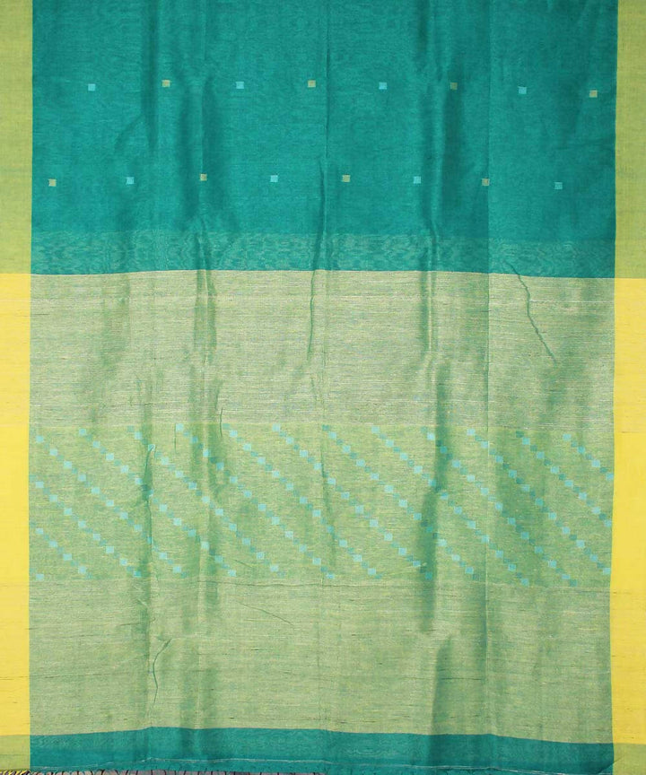 Turquoise handloom bengal cotton saree