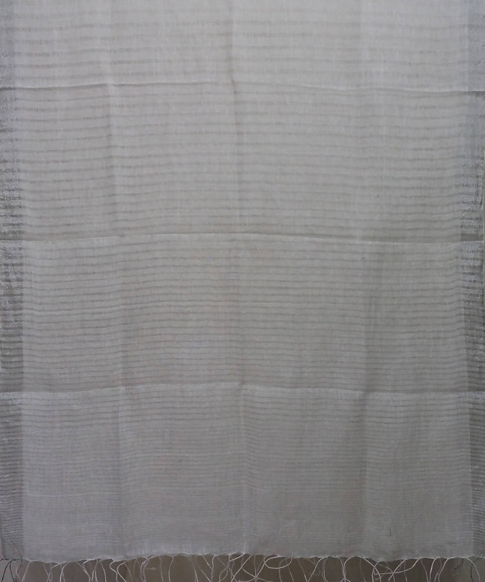 Handwoven Linen White Dupatta