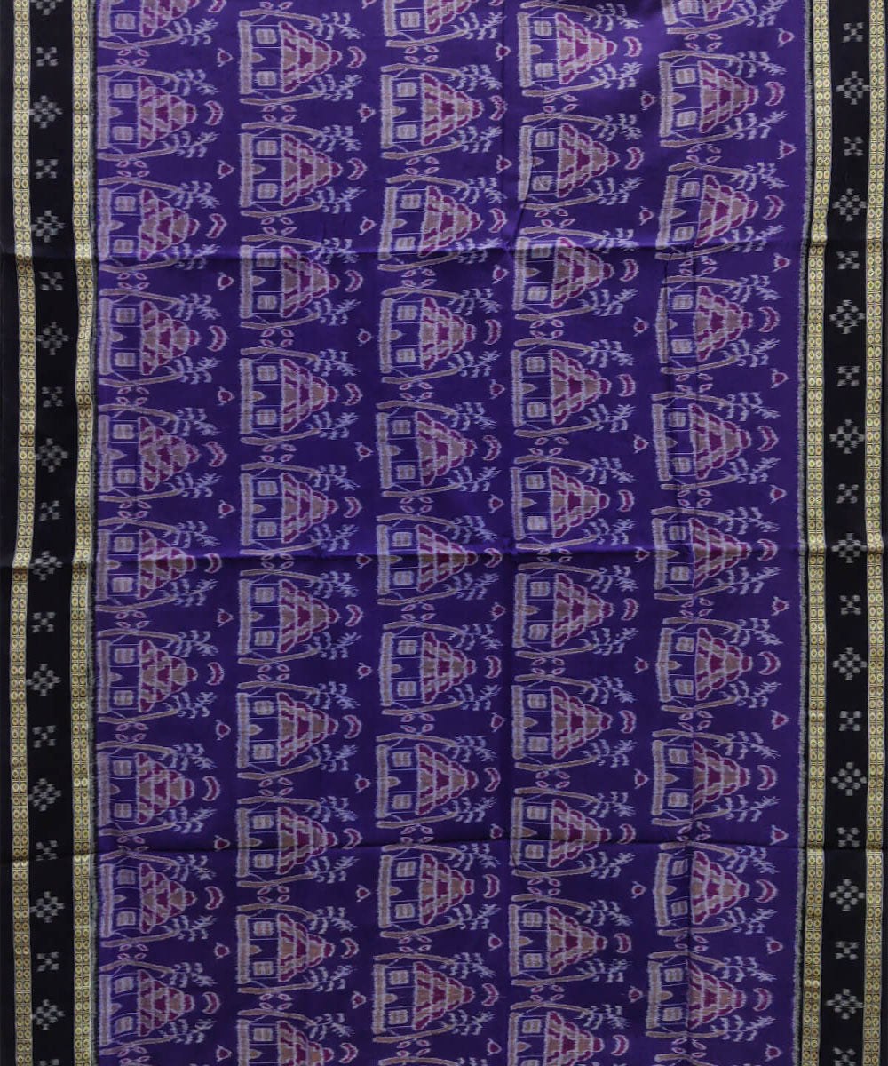 Duke blue pasapalli border cotton handwoven nuapatna saree