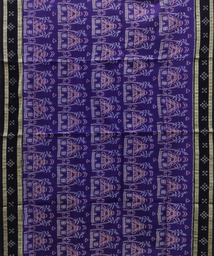 Duke blue pasapalli border cotton handwoven nuapatna saree