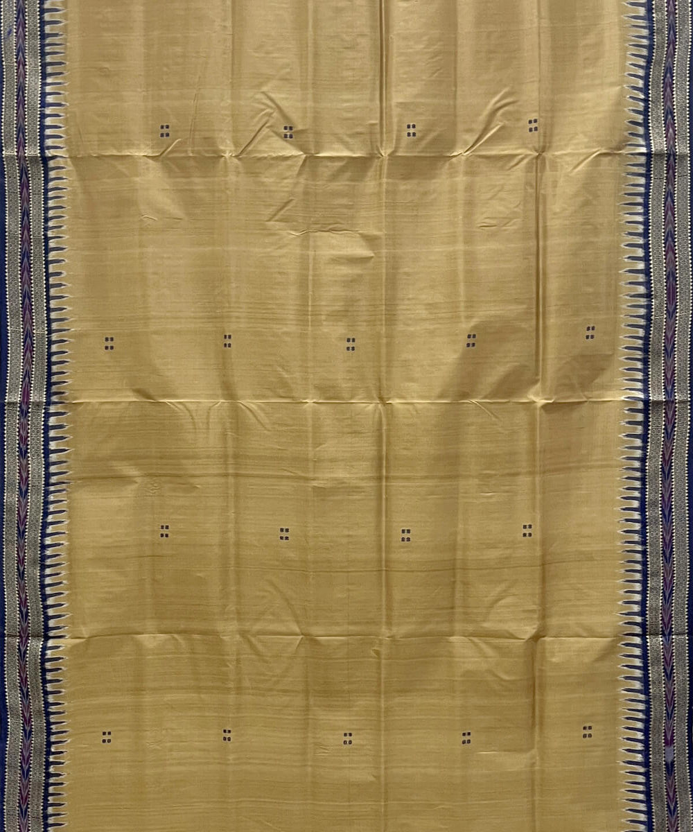 Fawn buti design cotton silk handwoven khandua saree