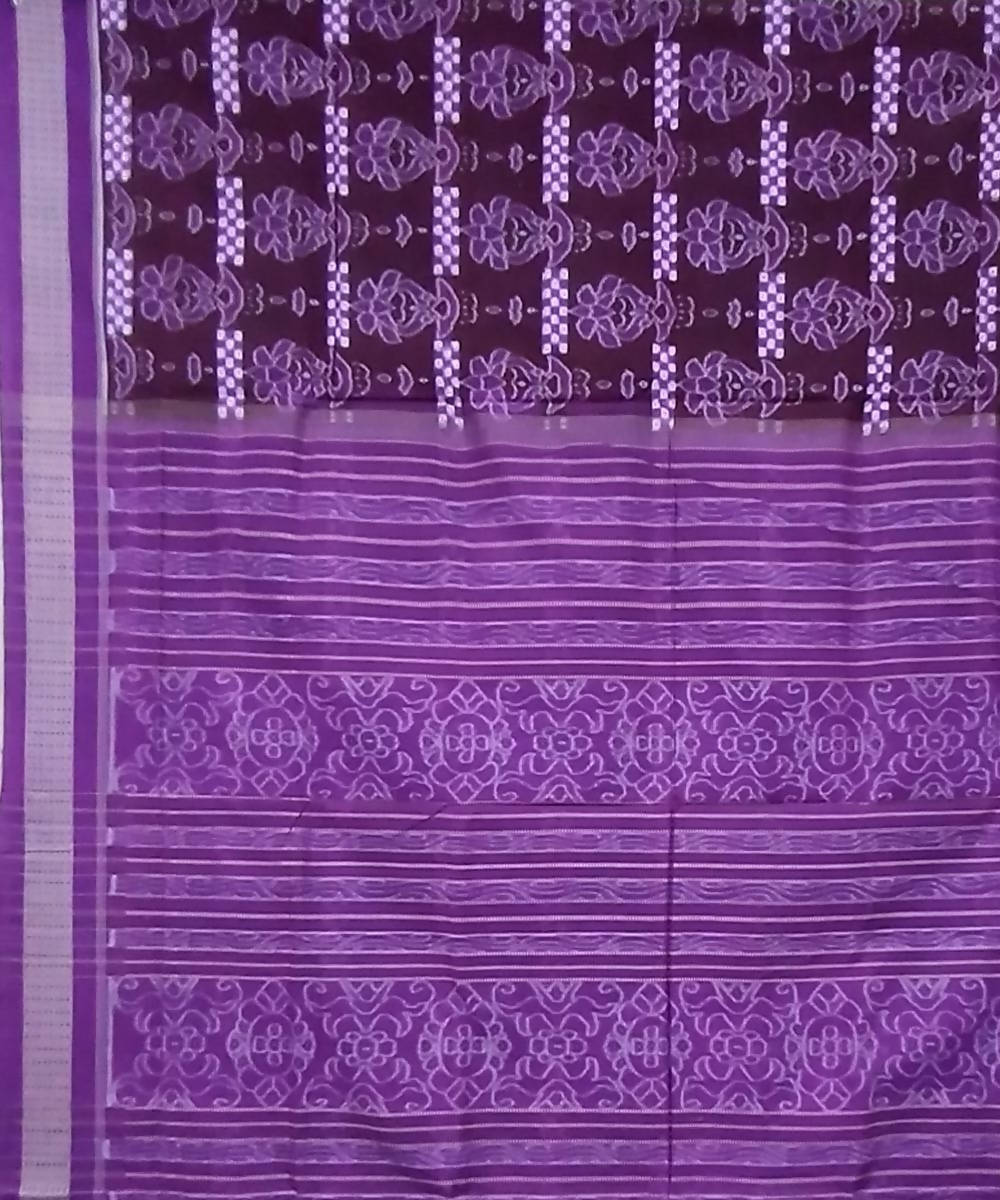 Grape violet handwoven cotton sambalpuri saree