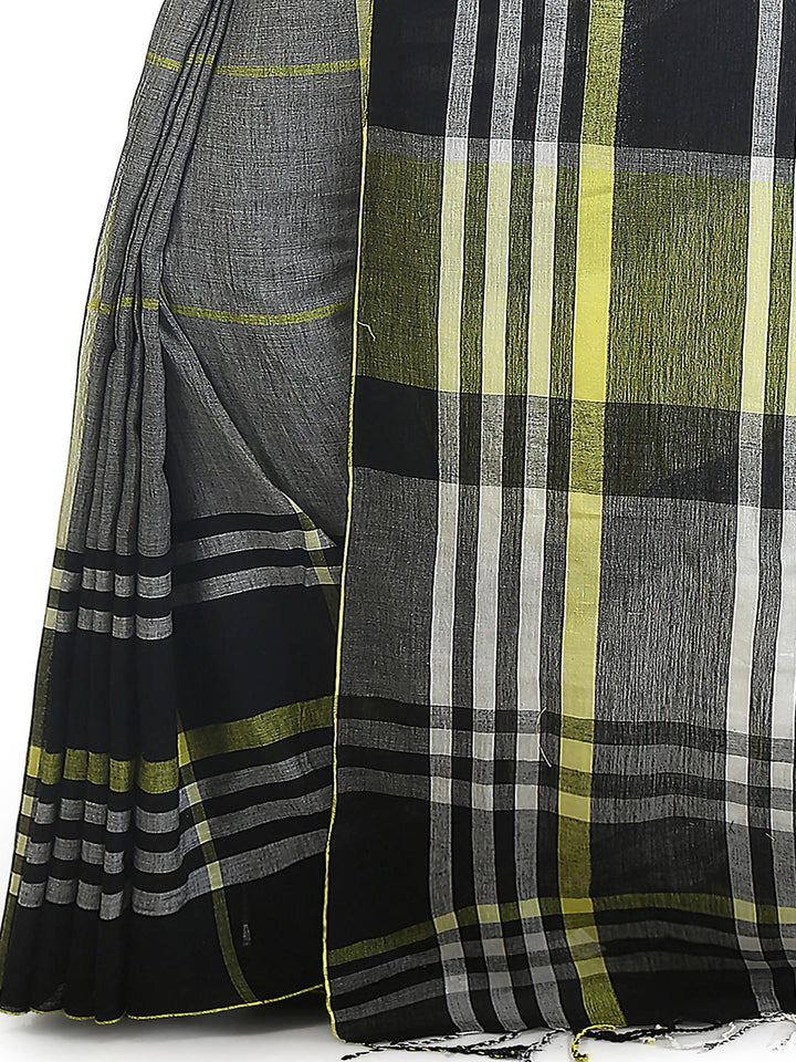 Black handloom handspun saree