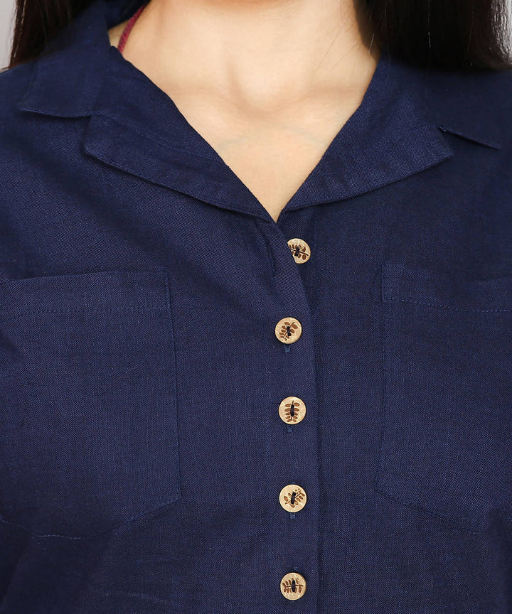 Kiara crafts Navy blue cotton tunic with light pink pant