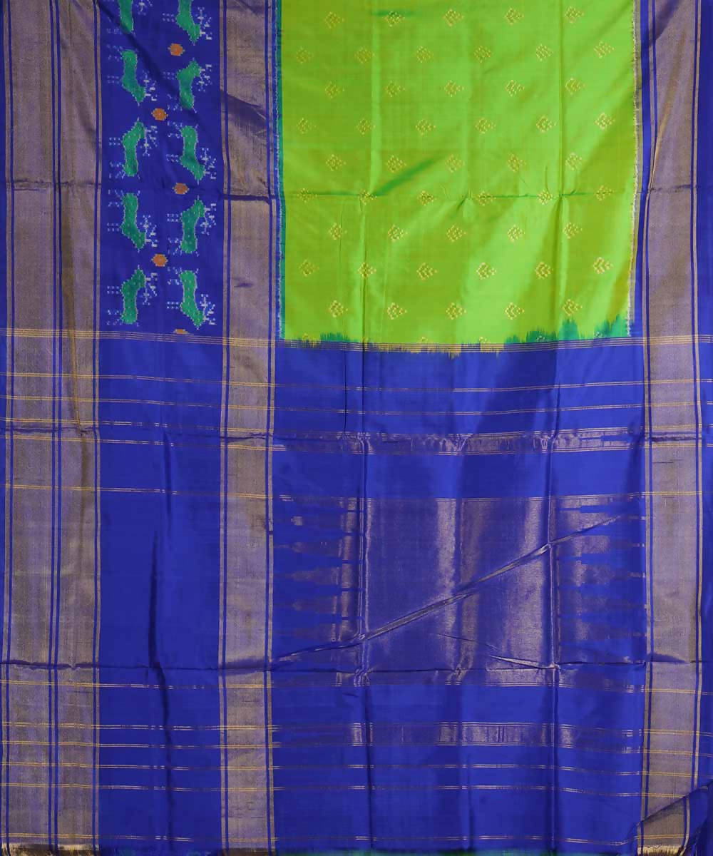 Light green handloom silk ikat pochampally saree