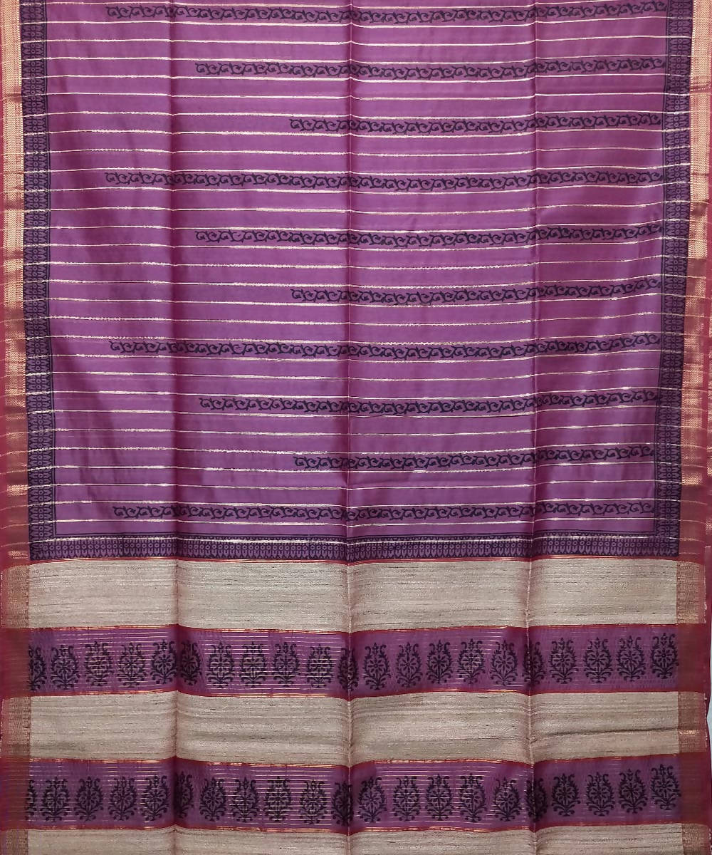 Magenta pink handwoven cotton silk maheshwari saree