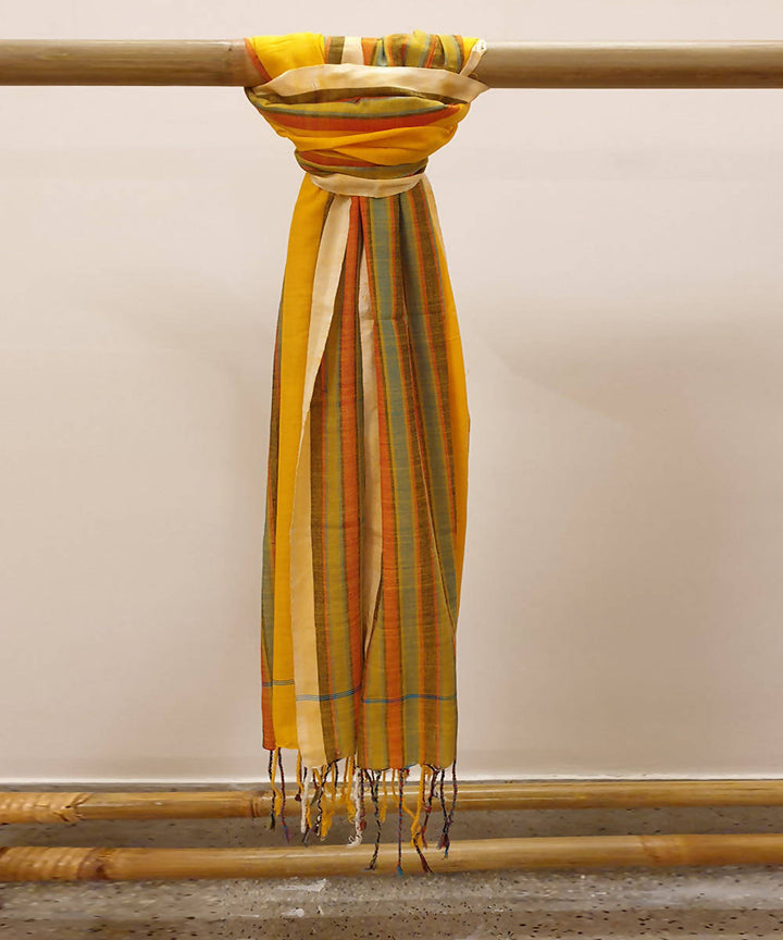 Yellow assam handwoven cotton stole