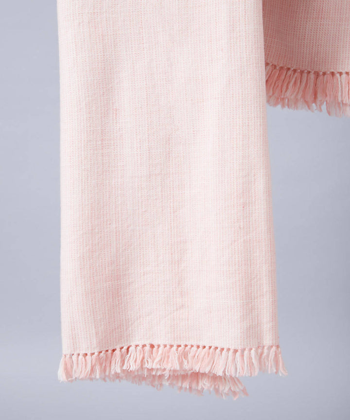 Baby pink white handwoven panchachuli wool mernotops shawl