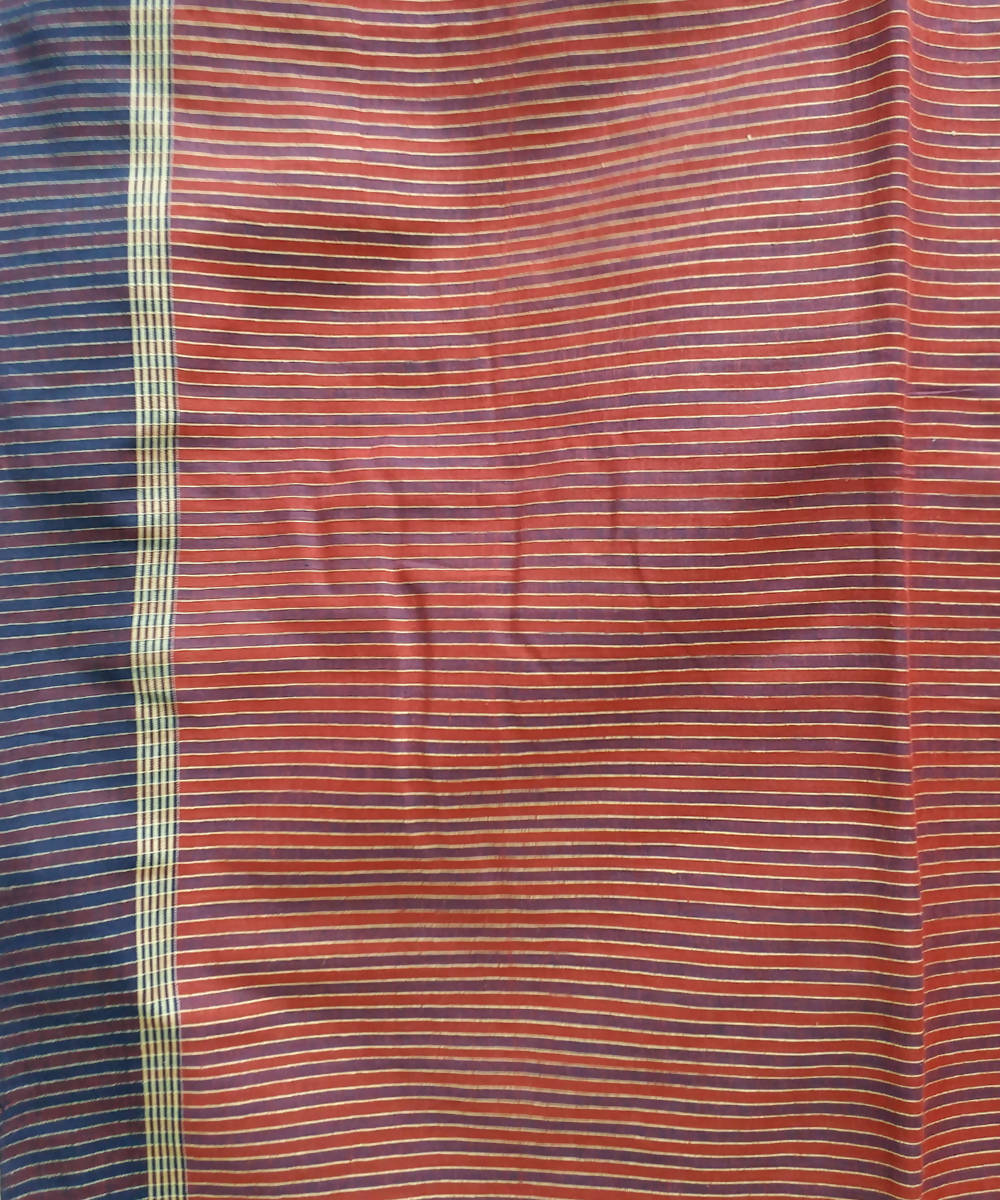 Pastel maroon handspun handwoven cotton bengal saree