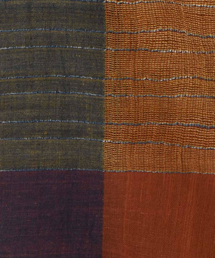 Handwoven multicolour vegetable dyed cotton stole