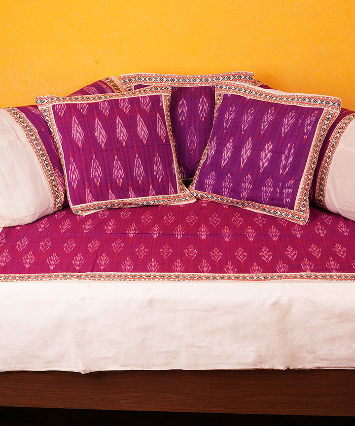 Purple cotton handloom pochampally ikat diwan set